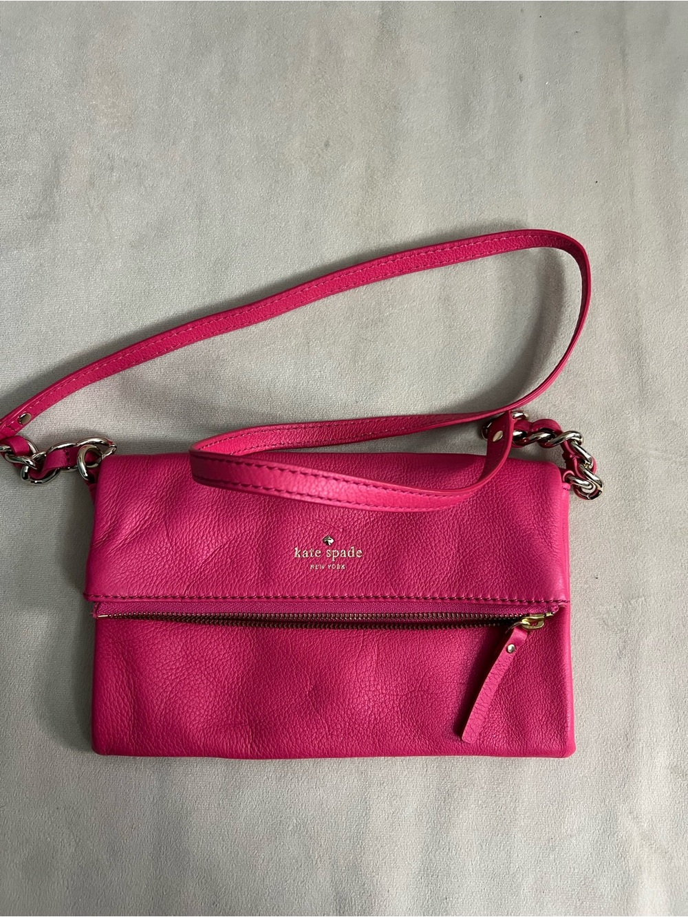 💗 KATE SPADE COBBLE HILL KRISTA HOT PINK LEATHER CROSSBODY